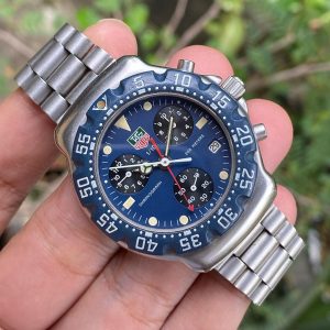 TAG HEUER F1 BOY SIZE VINTAGE BLUE DIAL CHRONO