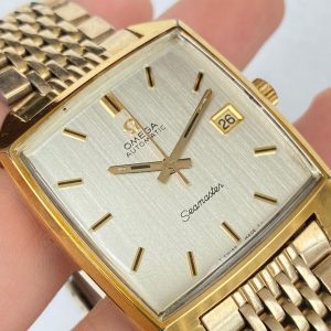 OMEGA SEAMASTER TV SHAPE GOLD DATE