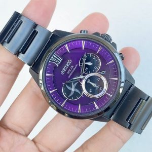 Seiko Solar Purple Dial Chronograph