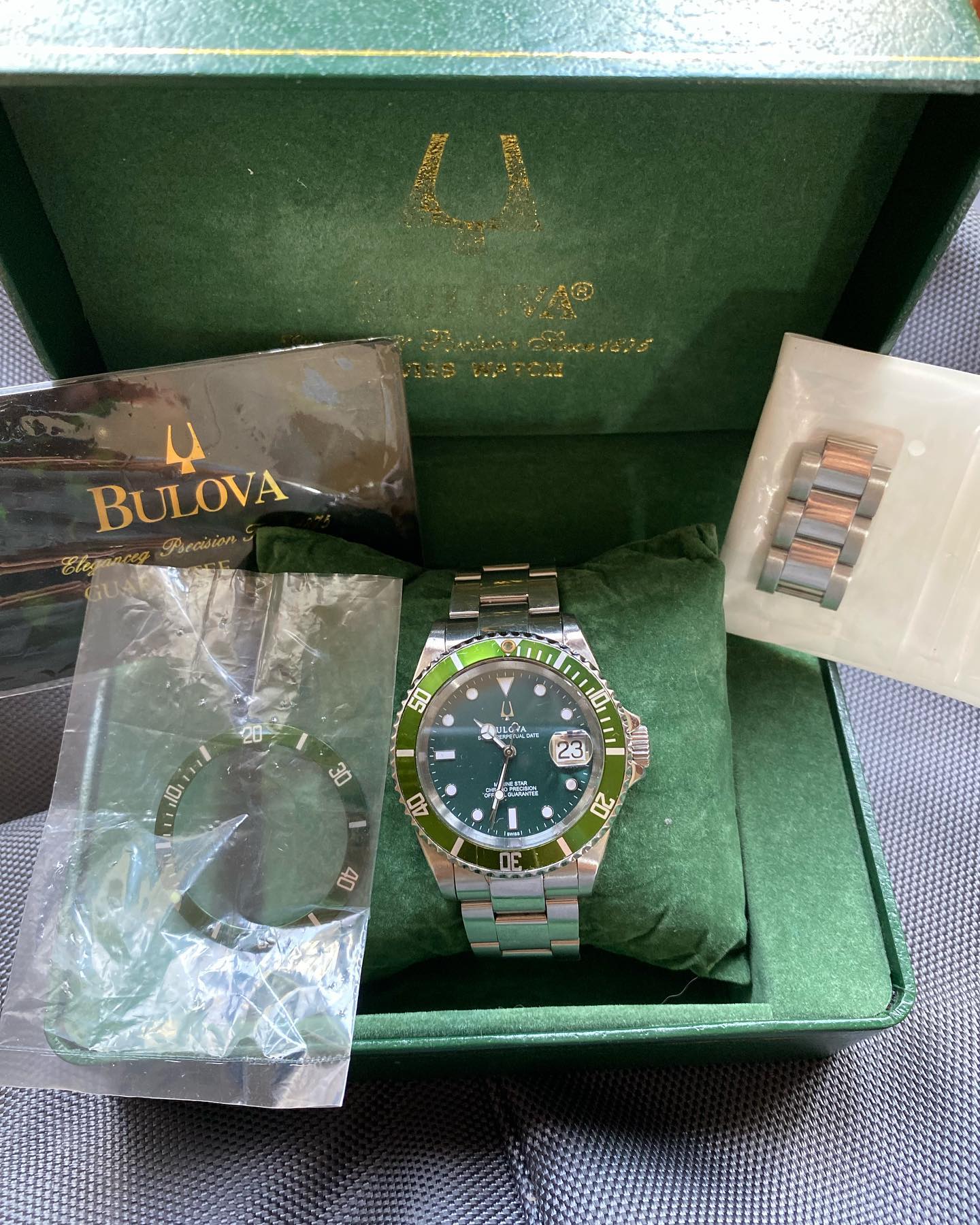 Bulova marine hot sale star green