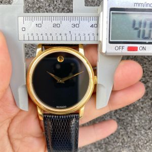 Movado Two Hands Black Gold