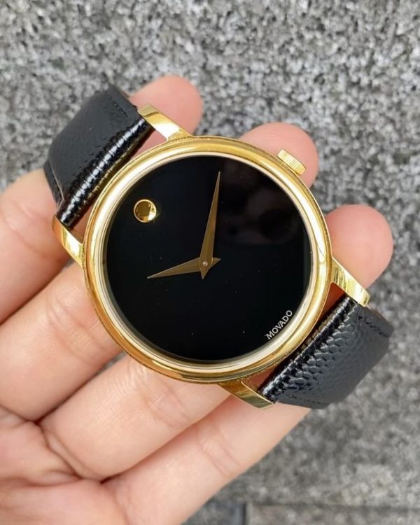 Movado Two Hands Black Gold