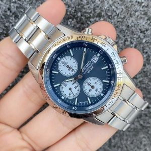 eiko Chronograph Reverse Panda Blue Dial