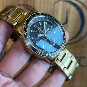 Seiko Solar Gold Black
