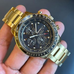 Seiko Solar Gold Black