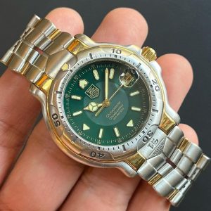 Tag Heuer 6000 Twotone Solid Gold Green Dial