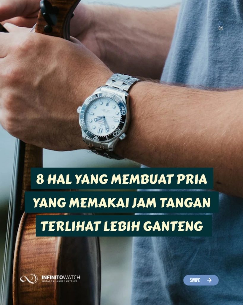 Pria memakai jam tangan