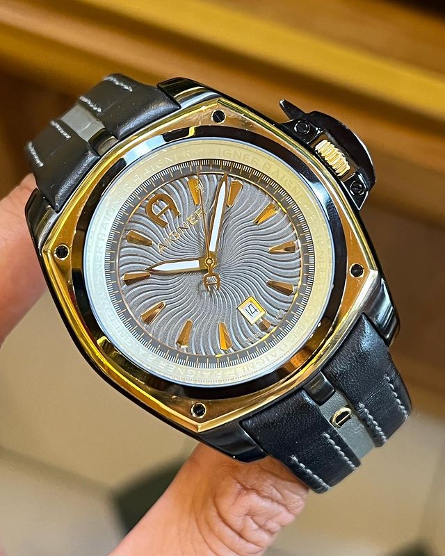 Jual Jam VIntage Aigner Lucca Black Gold Jual Jam VIntage Aigner Lucca Black Gold