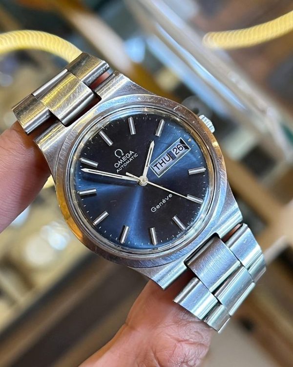 Jual Jam Vintage Omega Geneve Blue Dial