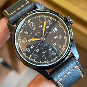 Jual Jam Vintage Hamilton khaki Black Orange