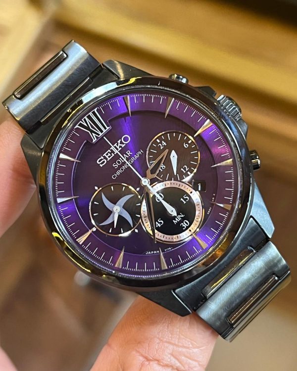 Jual Jam Vintage Seiko Solar Purple Dial