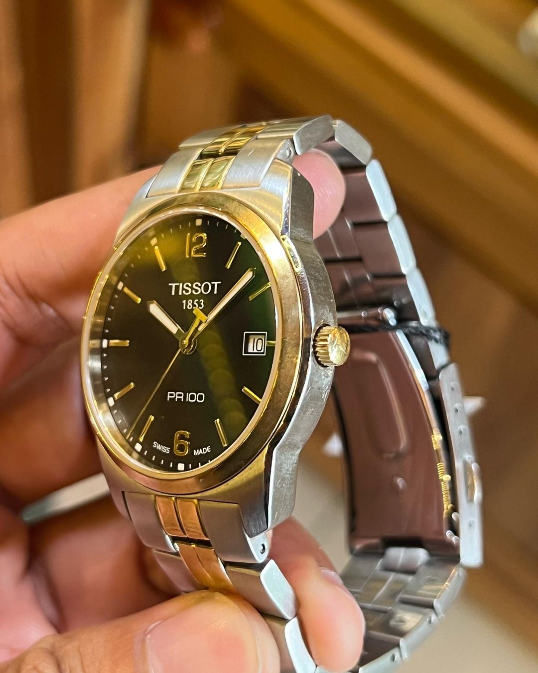 Jual Jam VIntage Tissot PR100 Twotone right