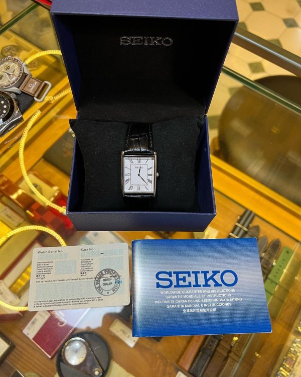 Jual Jam Vintage Seiko Tank Roman Dial SRW049 box