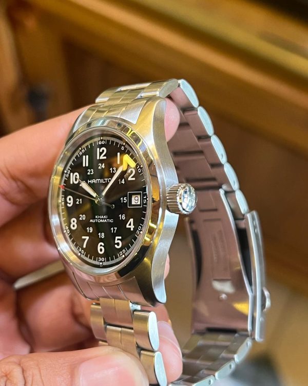 Jual Jam Vintage Hamilton Khaki Field Date H704450 left