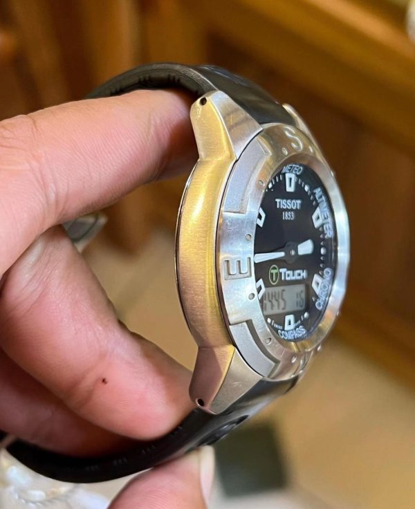 Jual Jam Vintage Tissot Touch Compass left